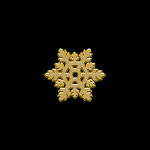 Golden Snowflake Black Background PNG image with transparent background