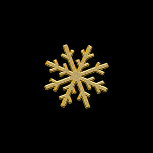 Golden Snowflake Black Background PNG image with transparent background