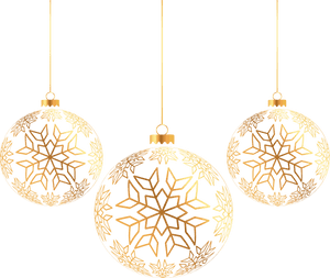 Golden Balls Ornament Tree Three Christmas - Gold Christmas Ornament Png, Transparent Png PNG image with transparent background