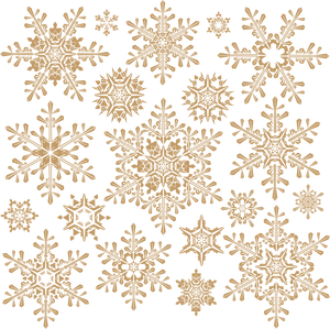 Golden_ Snowflake_ Collection_ Black_ Background PNG Image