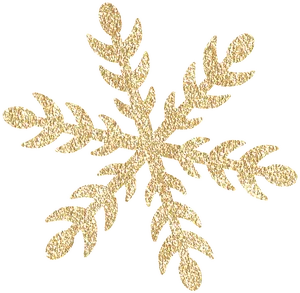 Golden Snowflake Design PNG Image