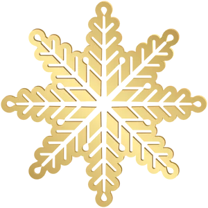 Golden Snowflake Design PNG Image