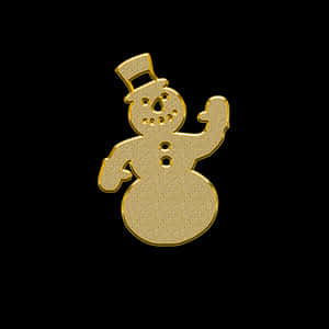 Golden Snowman Graphic PNG image with transparent background