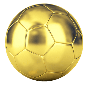 Golden Soccer Ball3 D Render PNG image with transparent background