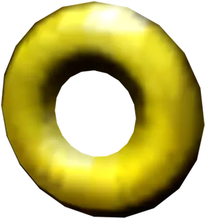 Golden Sonic Ring3 D Render PNG Image