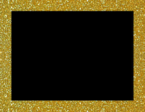 Golden Sparkle Frame Black Center PNG image with transparent background