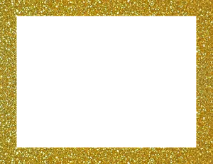 Golden Sparkle Frame Black Center PNG Image