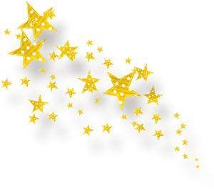 Golden Sparkling Stars Black Background PNG Image