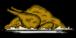 Golden Spinosaurus Illustration PNG image with transparent background
