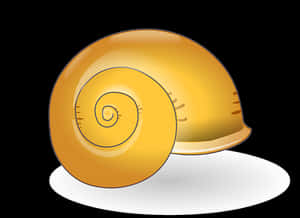 Golden Spiral Shell Illustration PNG image with transparent background