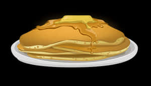 Golden Stack Pancakeswith Syrupand Butter PNG with transparent background