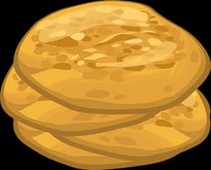 Golden Stacked Pancakes Vector PNG with transparent background