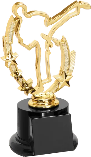 Golden Star Award Trophy PNG Image