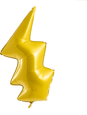 A Supershape Foil Balloon Of A Lightning Strike - Lightning Bolt Foil Balloon, HD Png Download PNG