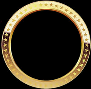 Golden Star Circle Frame PNG