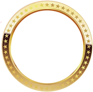 Golden Star Circle Frame PNG Image