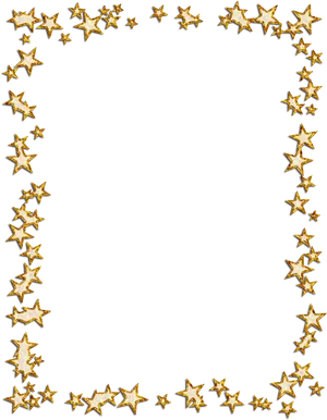 Golden Star Frame Design PNG Image