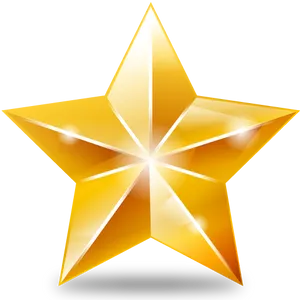 Golden Star Illustration PNG Image