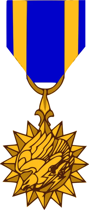 Golden Star Medal Illustration PNG Image