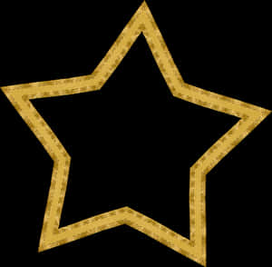 Golden Star Outline Black Background PNG image with transparent background