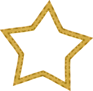 Golden Star Outline Black Background PNG Image