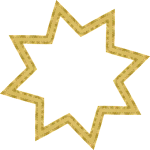 Golden Star Outline Black Background PNG Image