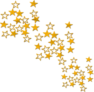 Golden Star Patternon Black Background PNG Image