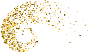 Golden Star Swirl Decoration PNG Image