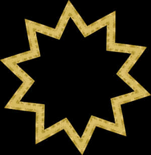 Golden Starburst Outline PNG image with transparent background