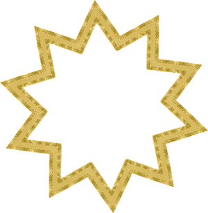 Golden Starburst Outline PNG Image