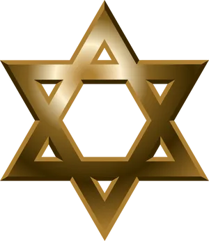 Golden Starof David PNG Image