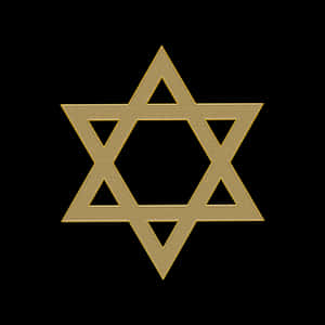 Golden Starof Davidon Black Background PNG image with transparent background