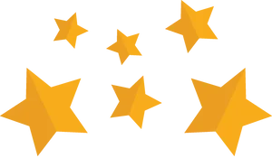 Golden Stars Black Background PNG Image