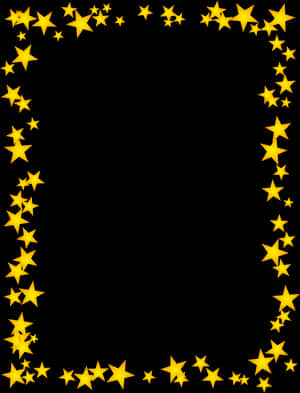 Golden Stars Border Design PNG