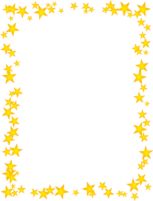 Golden Stars Border Design PNG Image