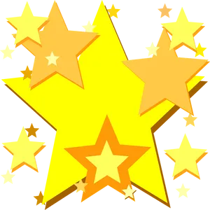 Golden Stars Vector Illustration PNG Image