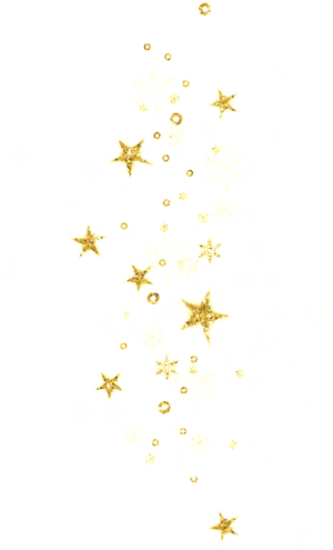 Golden Starsand Snowflakes Pattern PNG Image