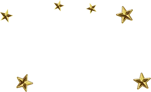 Golden Starson Black Background PNG Image