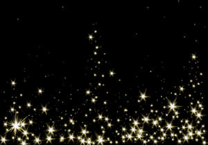 Golden Starson Black Background PNG