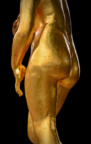 Golden Statue Close Up PNG image with transparent background