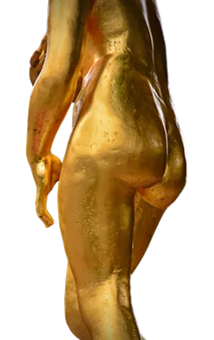 Golden Statue Close Up PNG Image