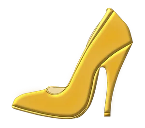 Golden Stiletto High Heel PNG Image