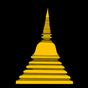 Golden Stupa Silhouette PNG with transparent background