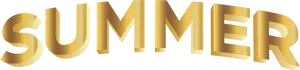 Golden Summer Text Graphic PNG Image