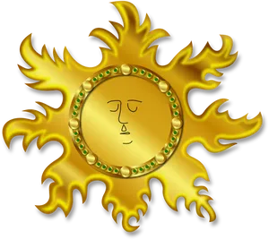 Golden Sun Emblem PNG Image