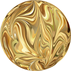 Golden Swirls Sphere PNG with transparent background