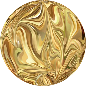 Golden Swirls Sphere PNG Image