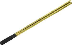 Golden Telescopic Baton Black Handle PNG Image