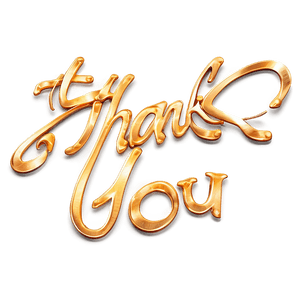 Golden Thank You Script PNG 91 PNG image with transparent background