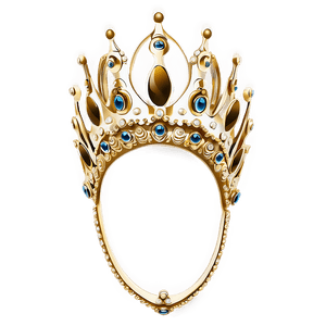 Golden Tiara Outline PNG 4 PNG image with transparent background